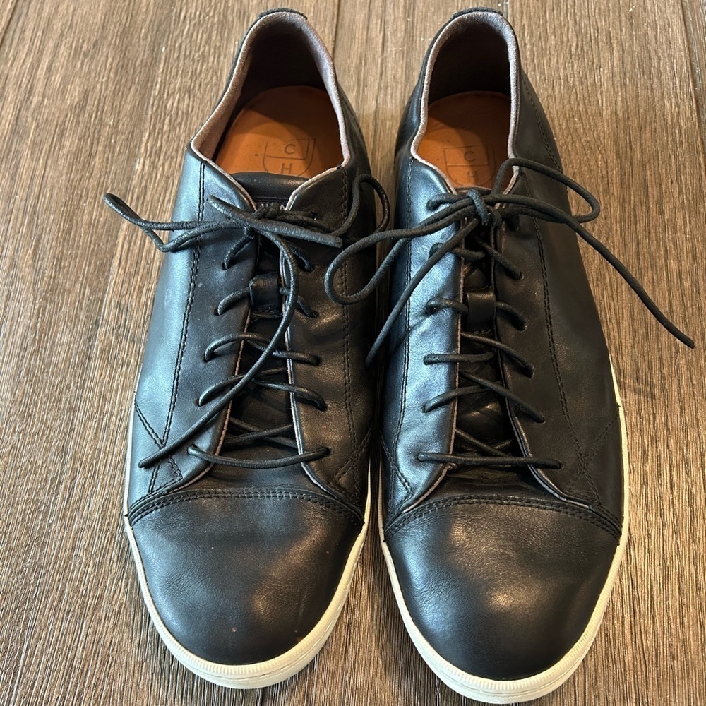 Cole Hahn Men’s Black Leather Lace Up Sneakers. Size 13 - Picture 2 of 9